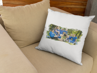 pillow customized with family photo